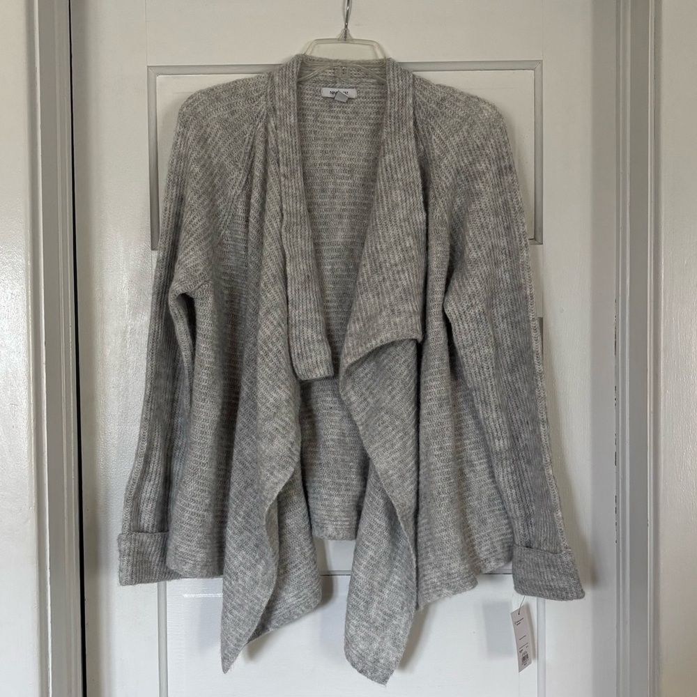 NWT Nine West Cozy Open-Front Women's Cardigan Sweater - Light Gray